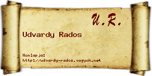 Udvardy Rados névjegykártya
